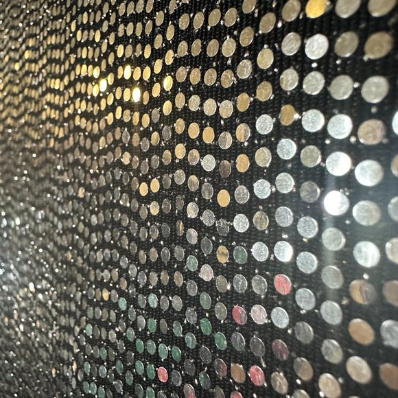 NWT Women's Maje Silver Sequined Metallic Funnel Turtle Neck Shirt - Picture 8 of 9